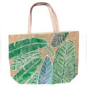 Hand painted canvas reusable tote bag
